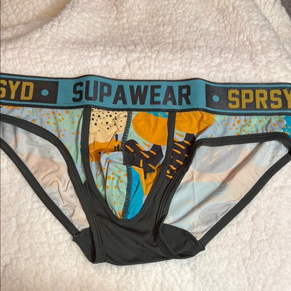 Supawear Blue and Orange Brief Underwear with Geometric Pattern XL - Picture 1 of 6
